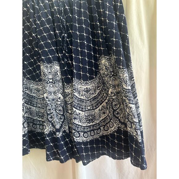 Collections Etc Womens Medium Blue White Western Boho Print - Picture 4 of 6